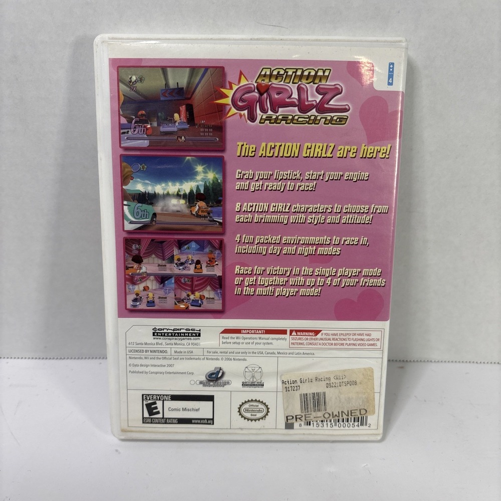 Action Girlz Racing Nintendo Wii Game CIB Manual RVL-P-RACE 2007 Racing - Picture 3 of 3